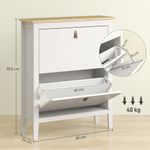 Zapatero-Emile-Homcom-2-cajones-liso-blanco-95x80x24-cm