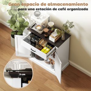 Aparador Emory Homcom 1 cajón + 2 puertas blanco