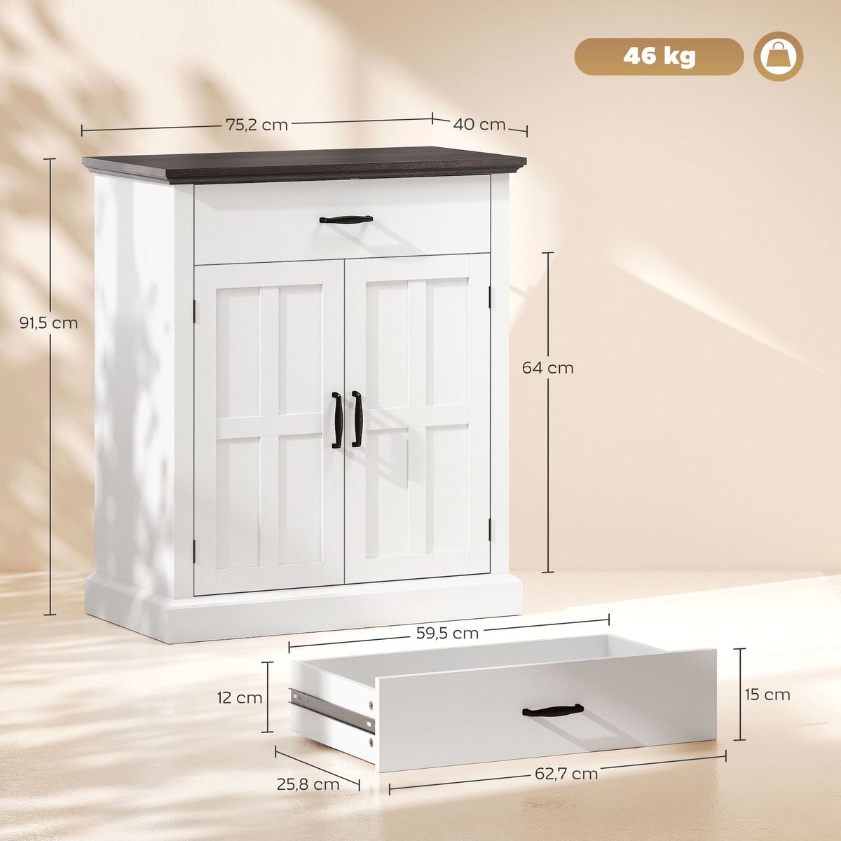 Aparador-Emory-Homcom-rustico-blanco-915x752x40-cm