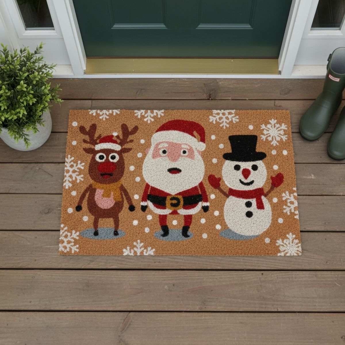 Felpudo-Noel-Muñecos-diseño-navideño-39x59-cm-ambientada