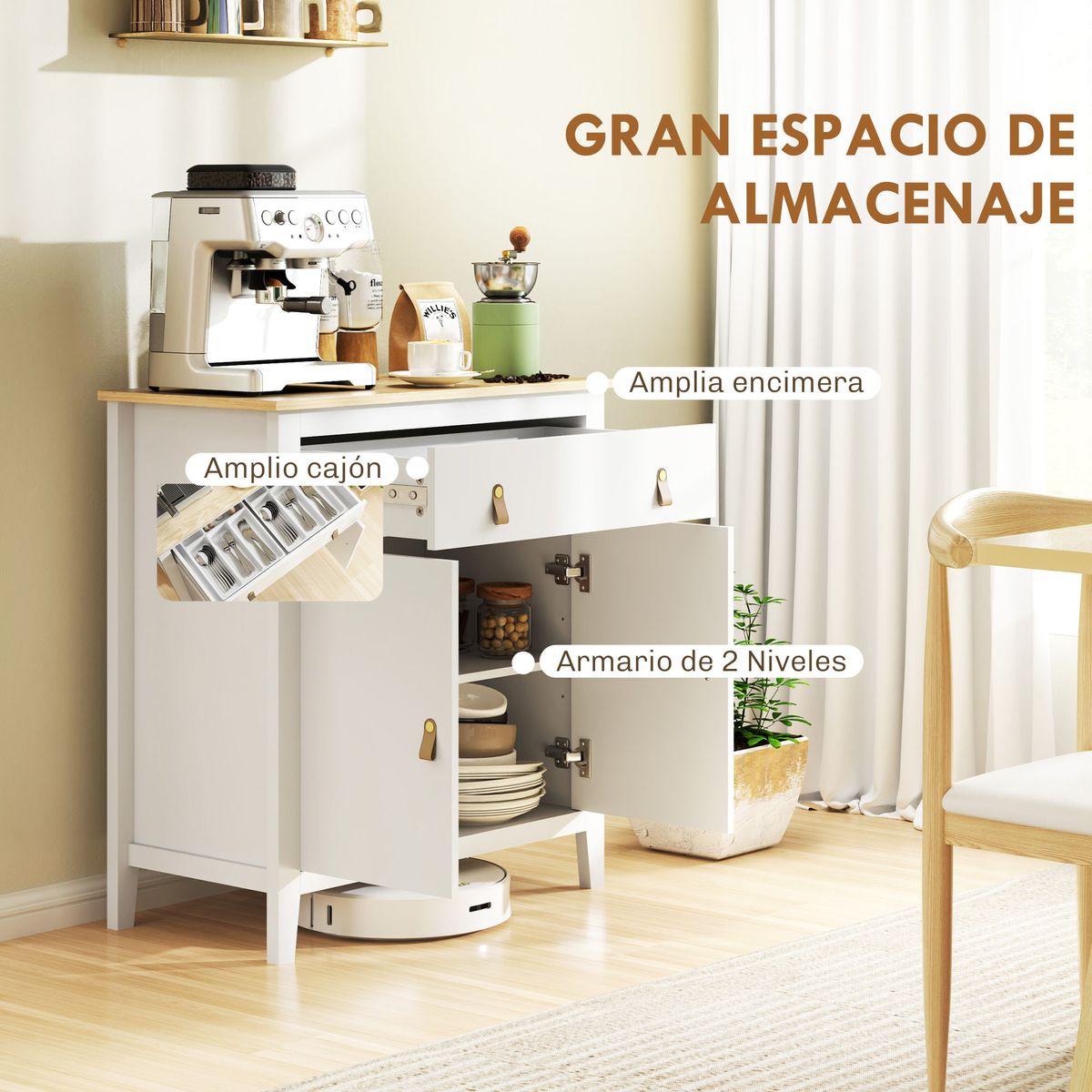 Aparador-Skadi-Homcom-efecto-roble-blanco-90x80x40-cm