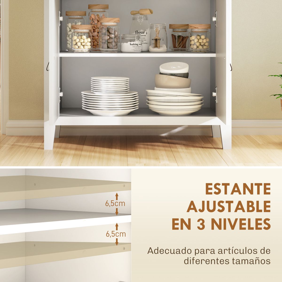 Aparador-Skadi-Homcom-efecto-roble-blanco-90x80x40-cm