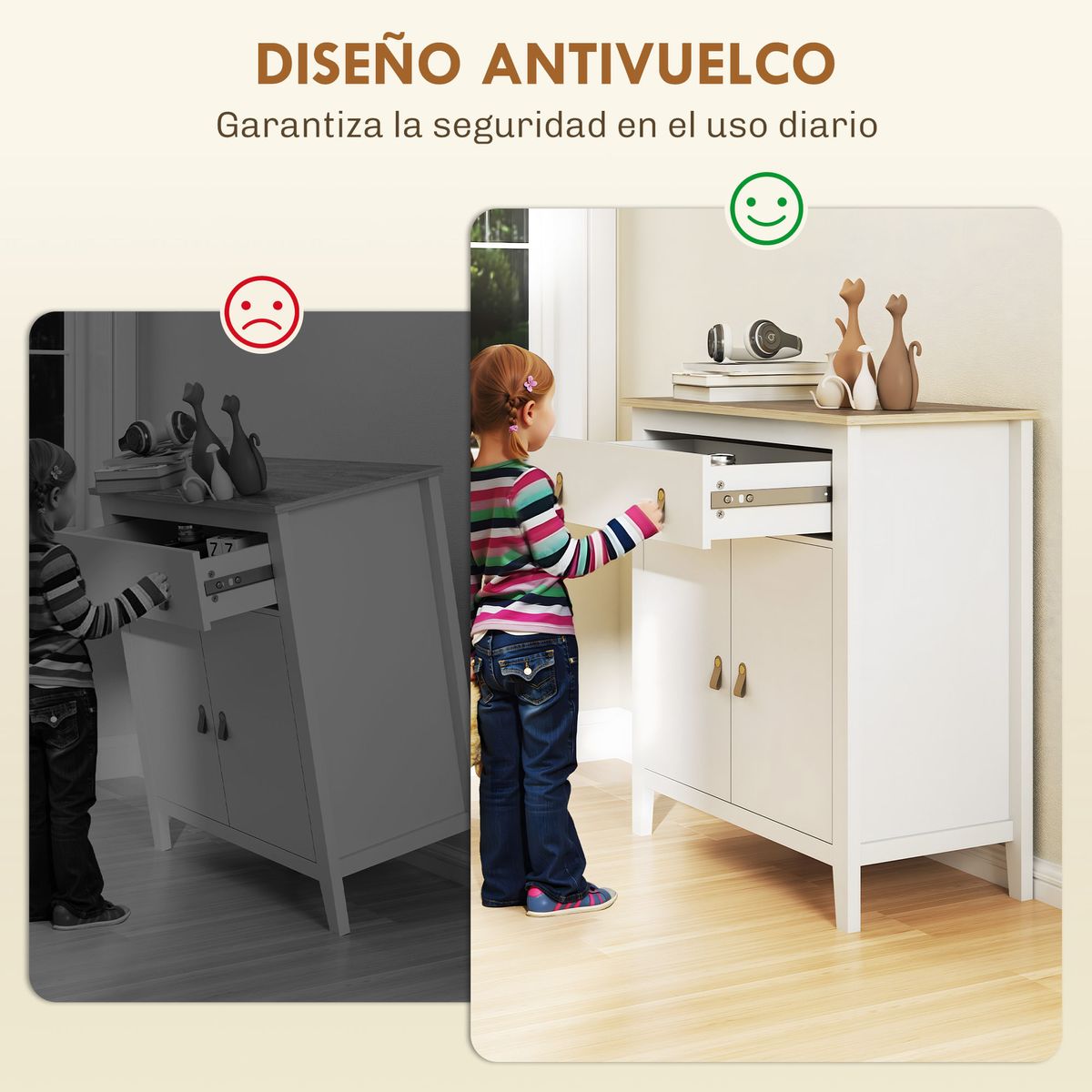 Aparador-Skadi-Homcom-efecto-roble-blanco-90x80x40-cm