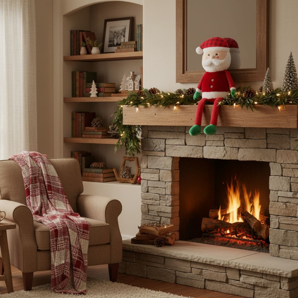 Figura-decorativa-Estiva-diseño-navideño-rojo-chimenea