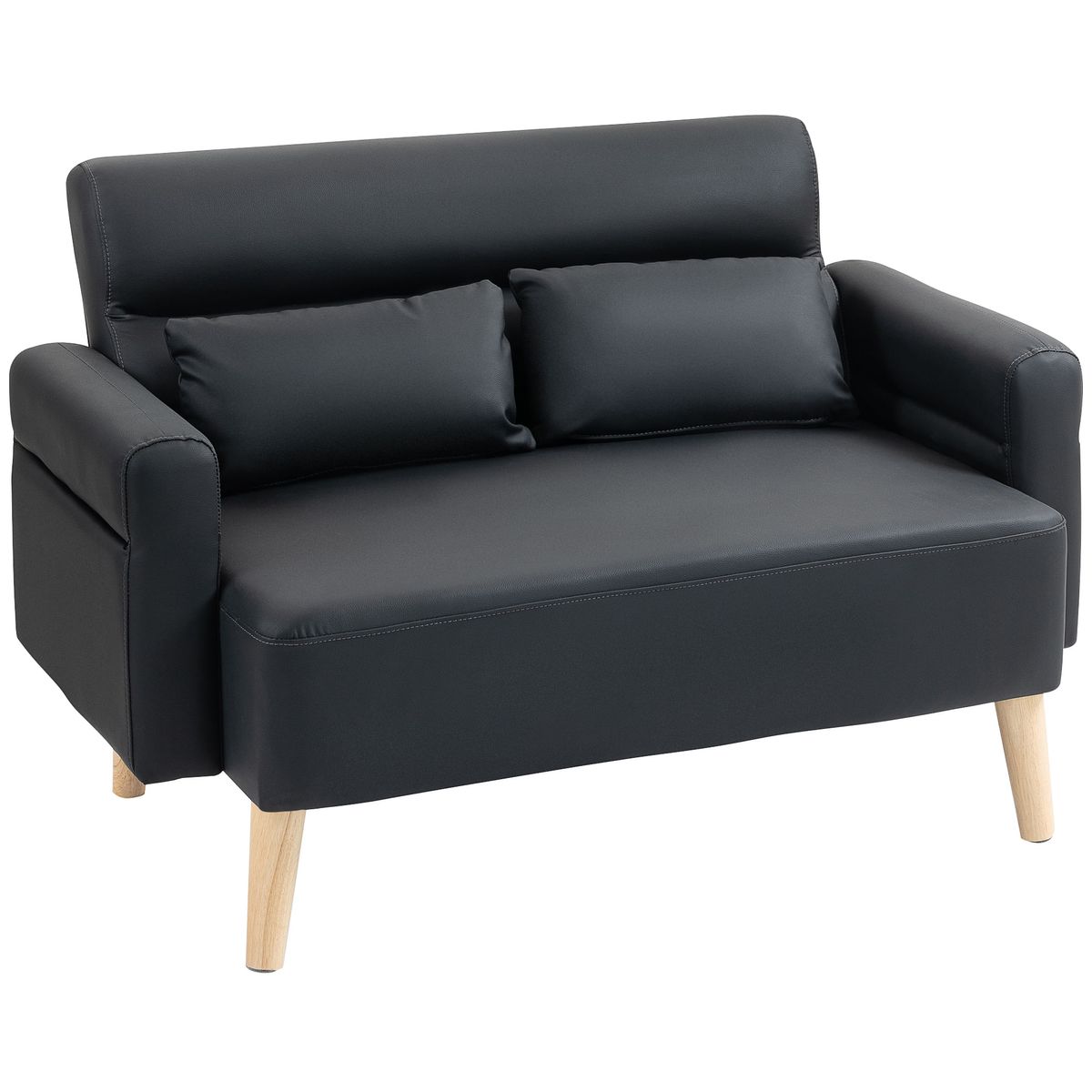 Sofa-Esker-Homcom-tapizado-en-cuero-negro-78x117x78-cm