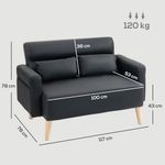 Sofa-Esker-Homcom-tapizado-en-cuero-negro-78x117x78-cm