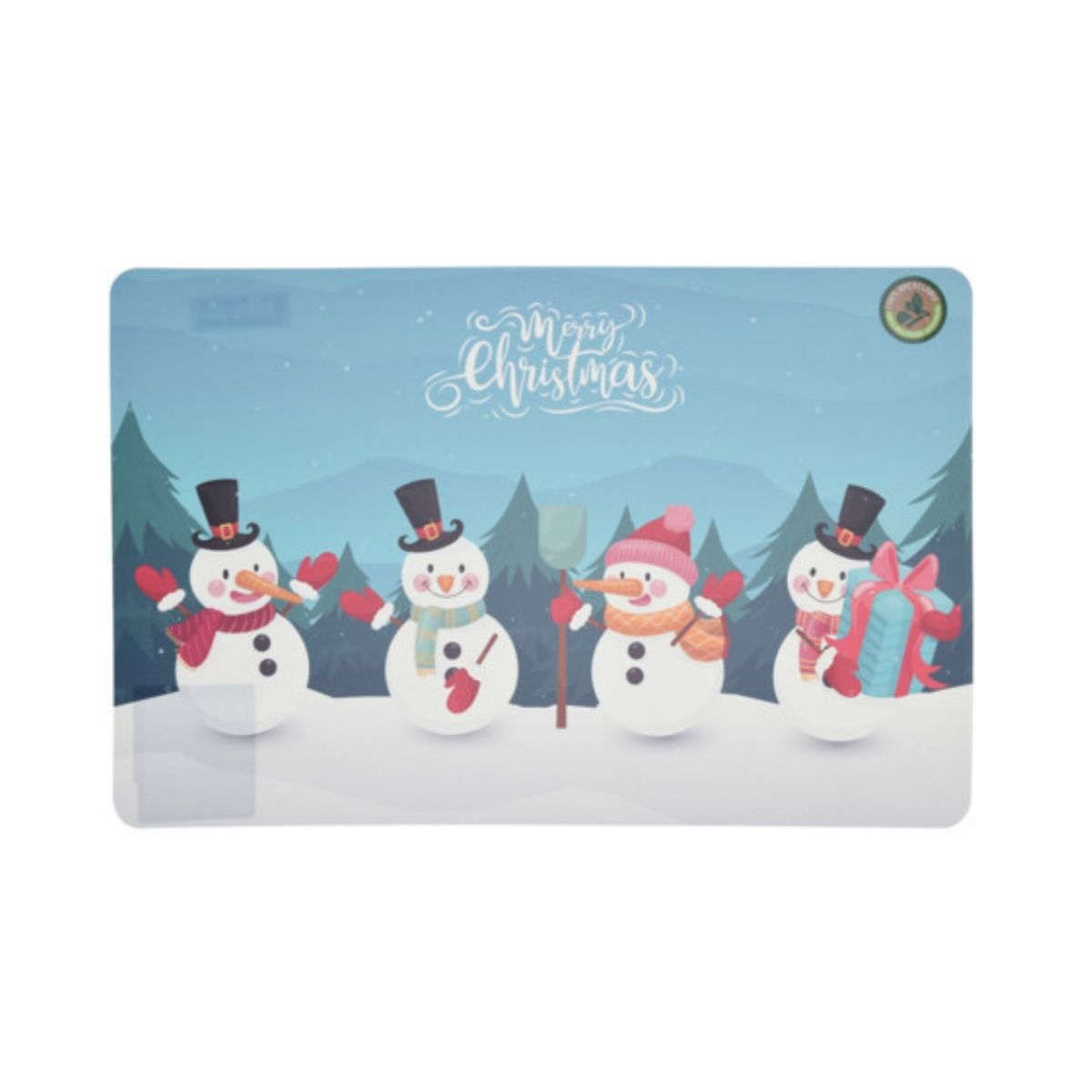 Mantel-individual-Laponia-diseño-muñecos-de-nieve-285x435-cm-fondo-blanco