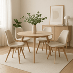 Pack-de-4-sillas-Bistro-asiento-acolchado-beige-conjunto-de-sillas