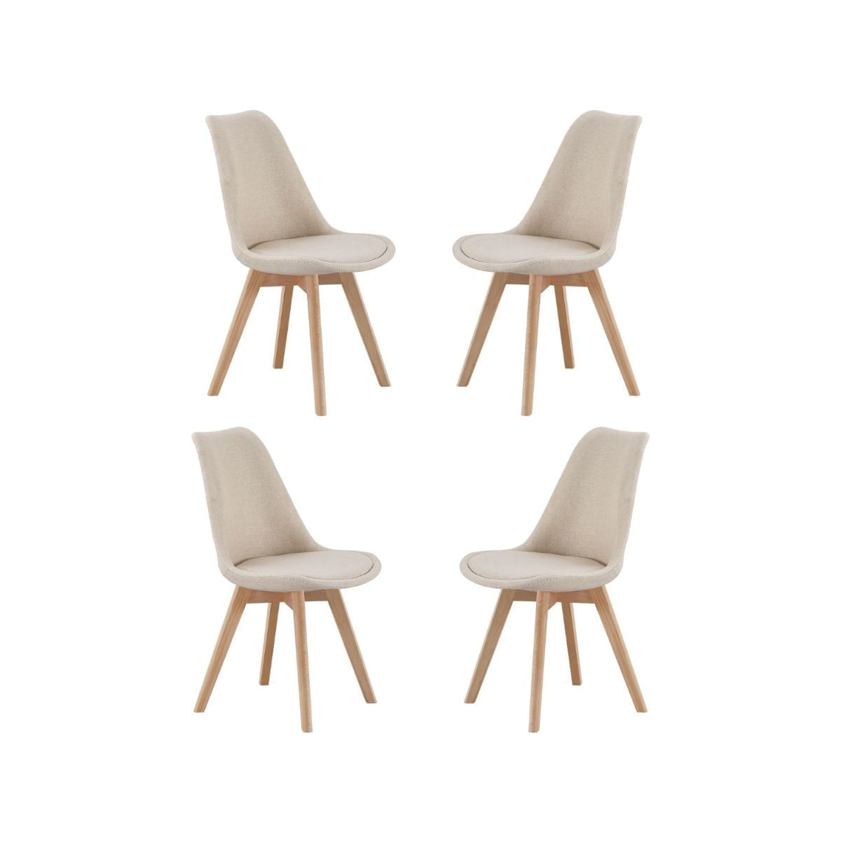 Pack-de-4-sillas-Bistro-asiento-acolchado-beige-conjunto-de-sillas