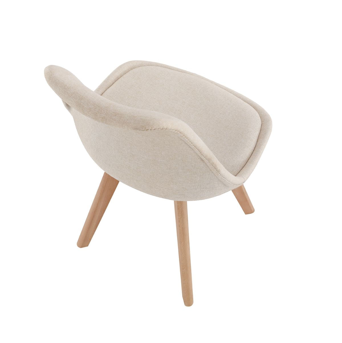 Pack-de-4-sillas-Bistro-asiento-acolchado-beige