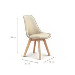 Pack-de-4-sillas-Bistro-asiento-acolchado-beige-medidas