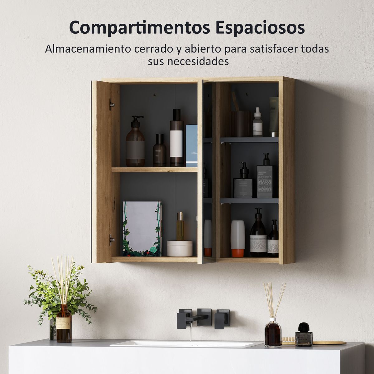 Armario-de-baño-Katie-Homcom-con-espejo-mural-60x60x20