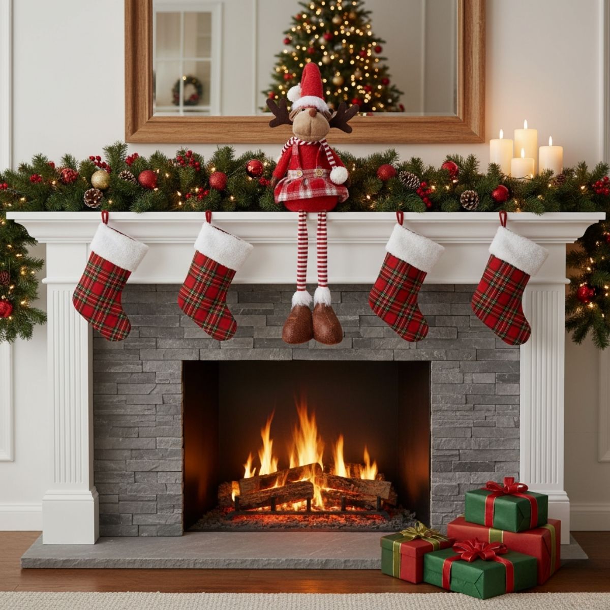 Figura-decorativa-Reno-Vestido-diseño-pierna-largas-46-cm