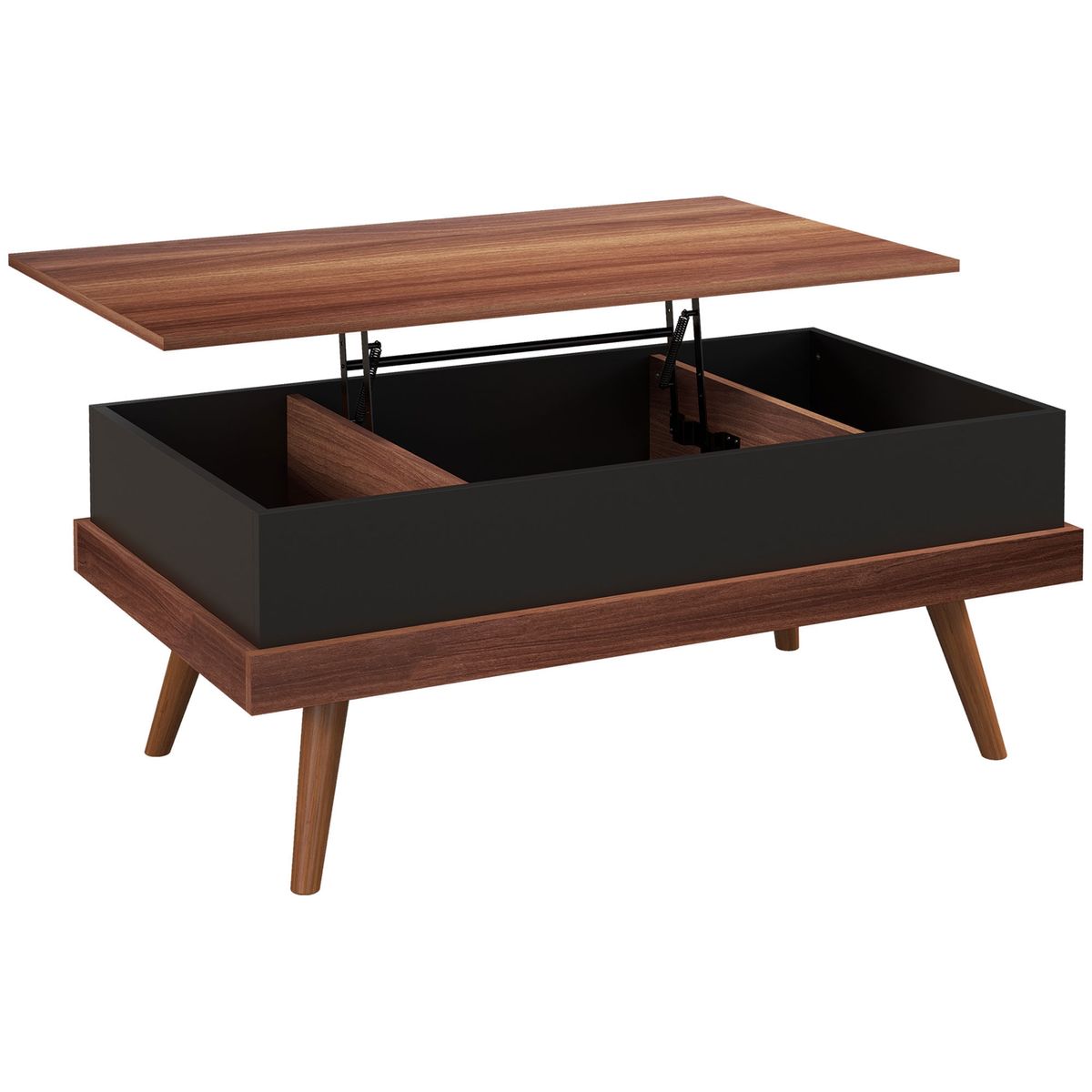 Mesa-de-centro-elevable-Elora-Homcom-3-Compartimientos-marron-negro-54x100x79-cm
