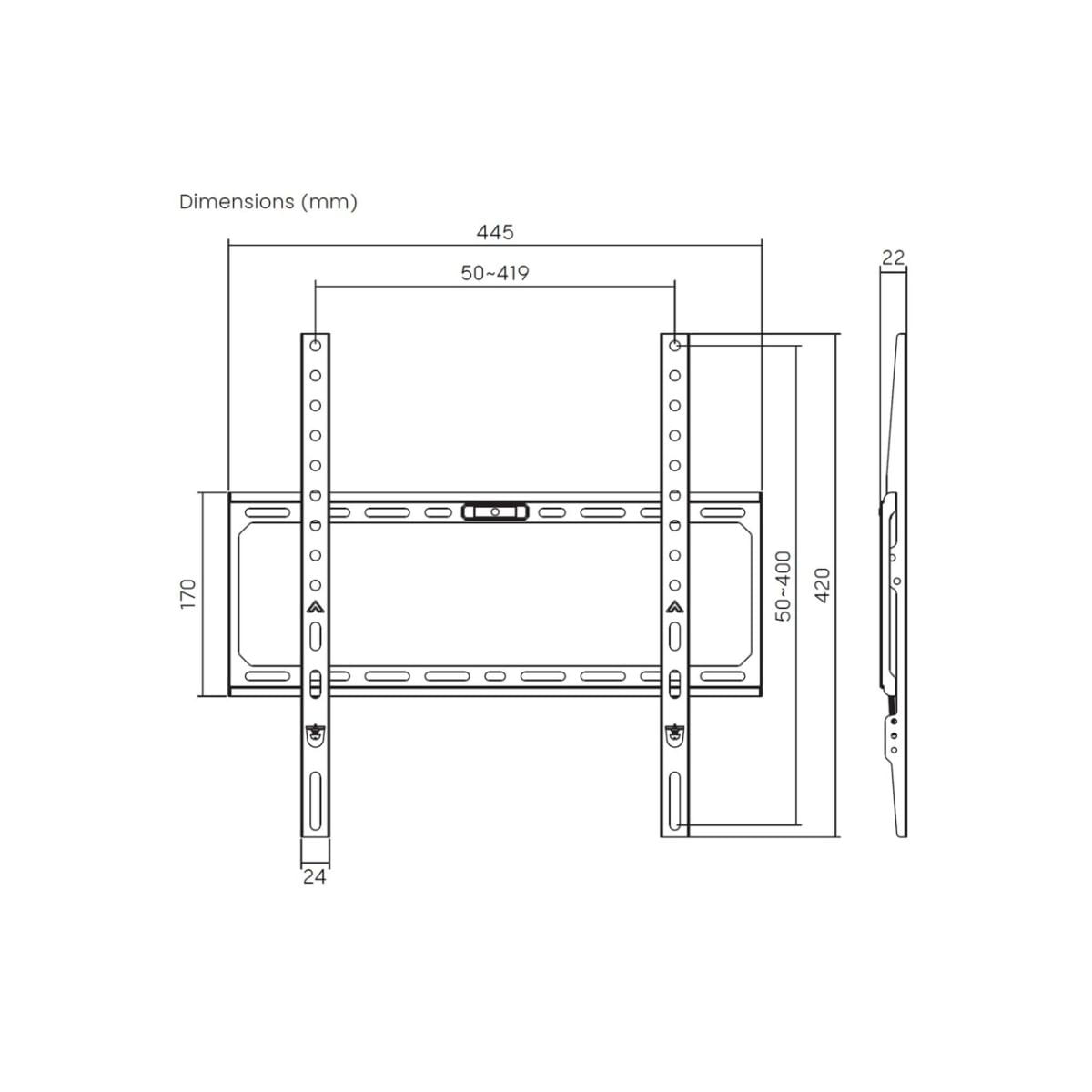 Soporte-de-TV-Aisens-WT75F-389-32’’-75’’-ultra-delgado-negro