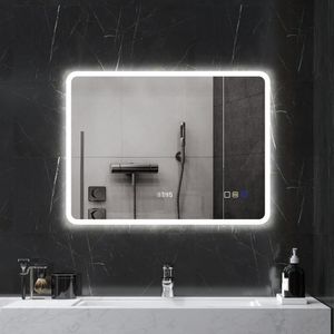 Espejo de baño Lumera Homcom luz LED + altavoz Bluetooth 60x80x3,5 cm