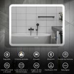 Espejo-de-baño-Lumera-Homcom-luz-LED-60x80-cm