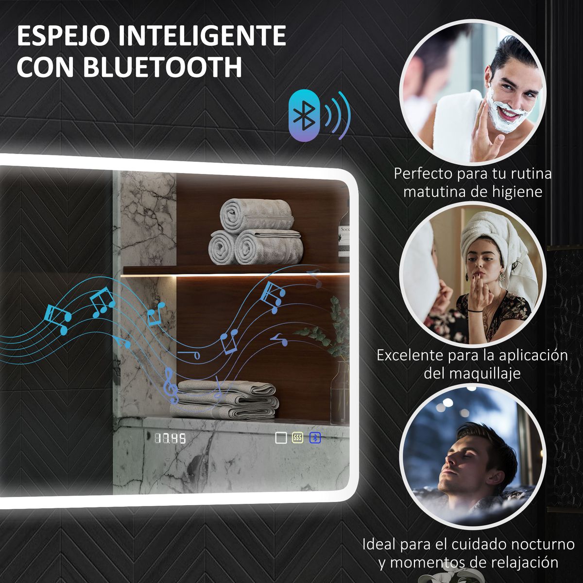 Espejo-de-baño-Lumera-Homcom-luz-LED-60x80-cm