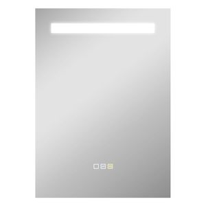 Espejo de baño Veldra Homcom 3 colores táctil plata 70x50 cm