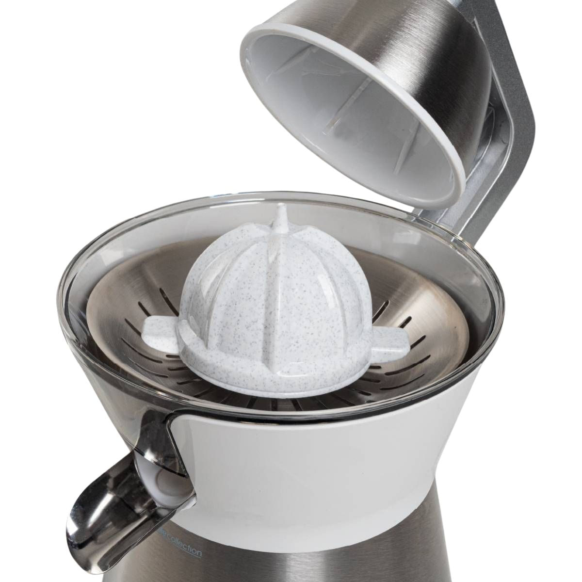 Exprimidor-de-brazo-Juicy-Plus-Universal-Blue-300W-2-conos-blanco-cono