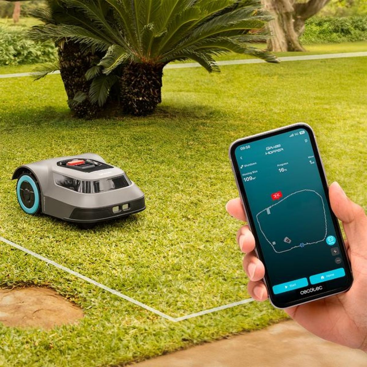 Cortacesped-Cecotec-Conga-GrassHopper-500-Map-Connected-500m²-sensor-de-lluvia-app