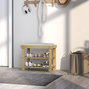 Banco zapatero Flower Homcom 6 pares 2 niveles con cojín 49x60x29 cm
