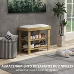 Banco-zapatero-Flower-Homcom-6-pares-2-niveles-con-cojin-crema-49x60x29-cm-caracteristicas