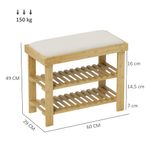 Banco-zapatero-Flower-Homcom-6-pares-2-niveles-con-cojin-crema-49x60x29-cm-medidas