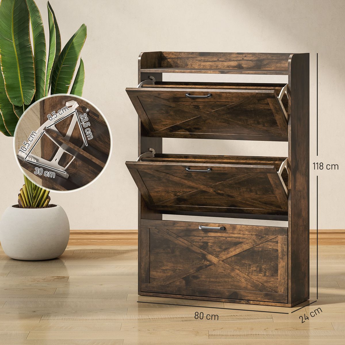 Zapatero-Story-Homcom-24-pares-3-cajones-marron-118x80x24-cm-medidas