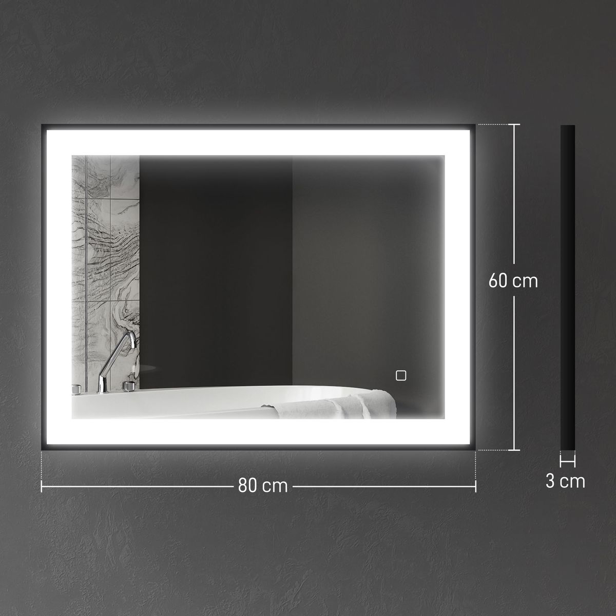 Espejo-oval-Homcom-antivaho-con-luz-LED-negro-60x80x3-cm-medidas
