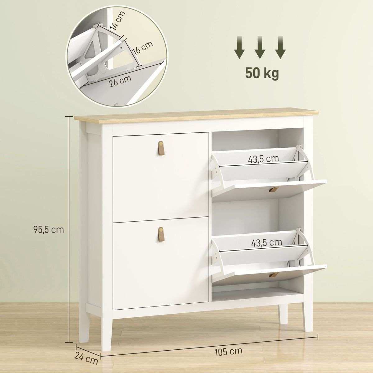 Zapatero-Colibri-Homcom-3-puertas-abatibles-blanco-natural-131x80x24-cm-medidas