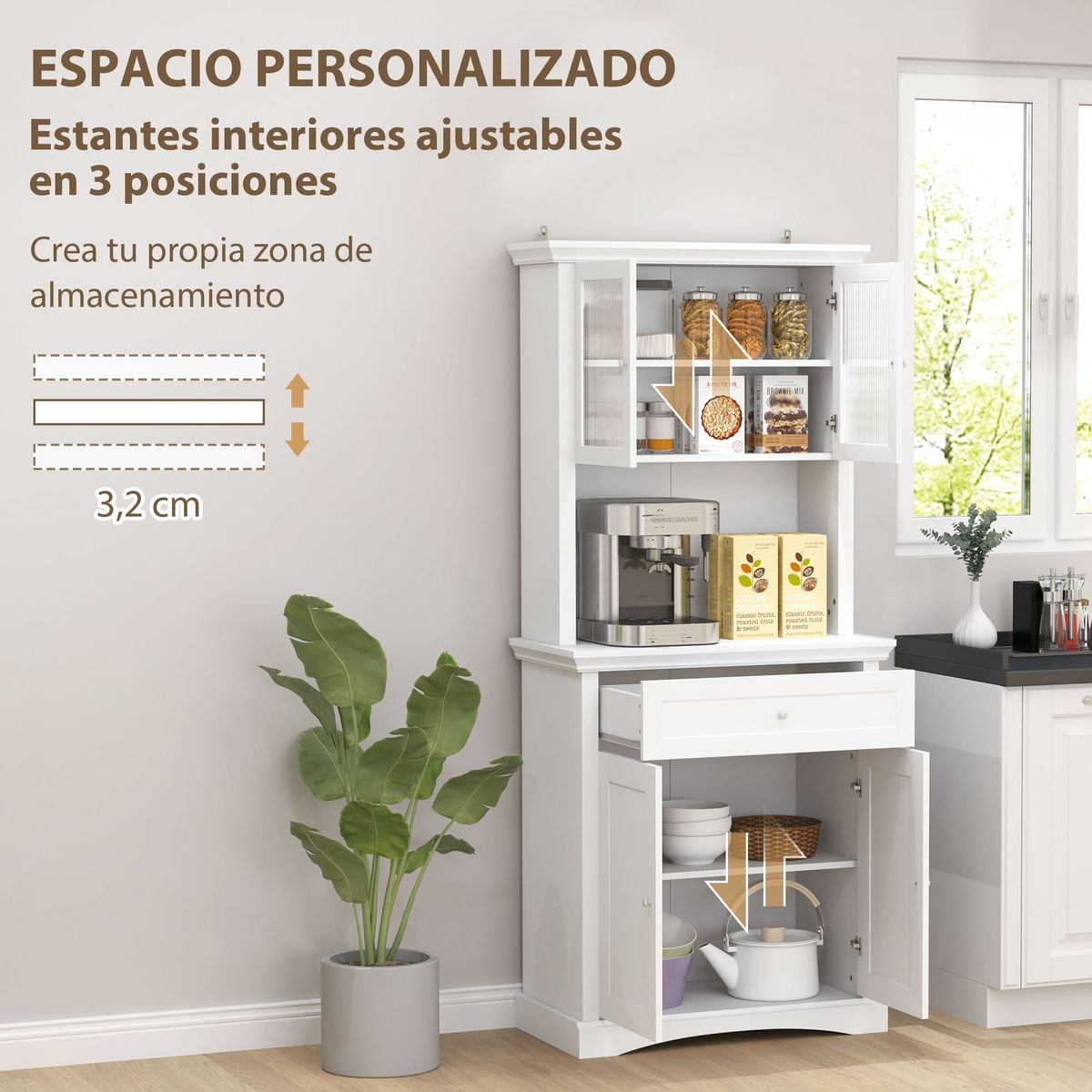 Alacena-Valdena-Homcom-4-puertas--5-compartimentos-blanco-180x79x40-cm