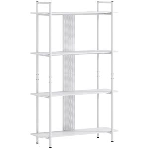 Estantería Ornalux Homcom 4 niveles blanco 160,5x100x35 cm
