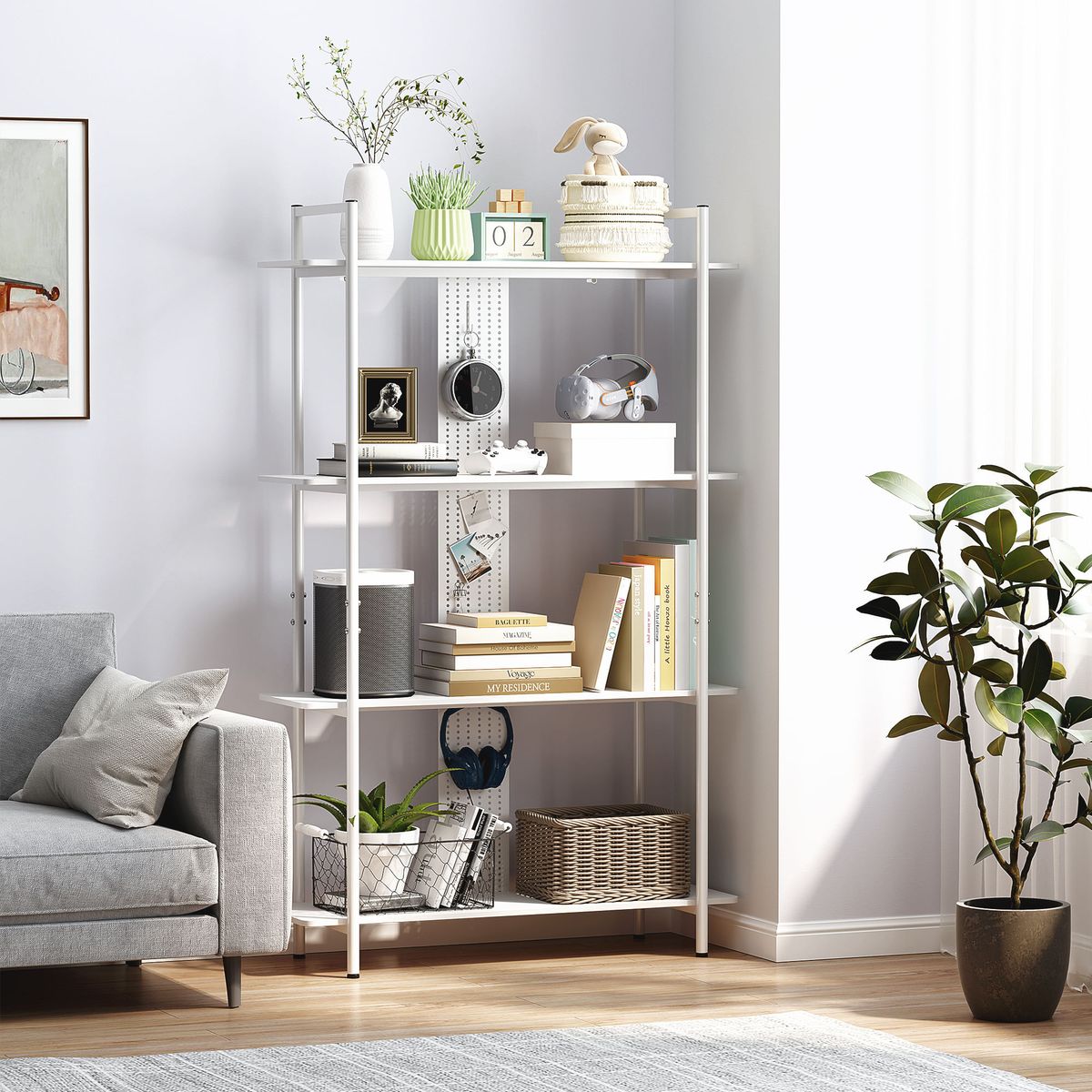 Estanteria-Ornalux-Homcom-4-niveles-blanco-1605x100x35-cm