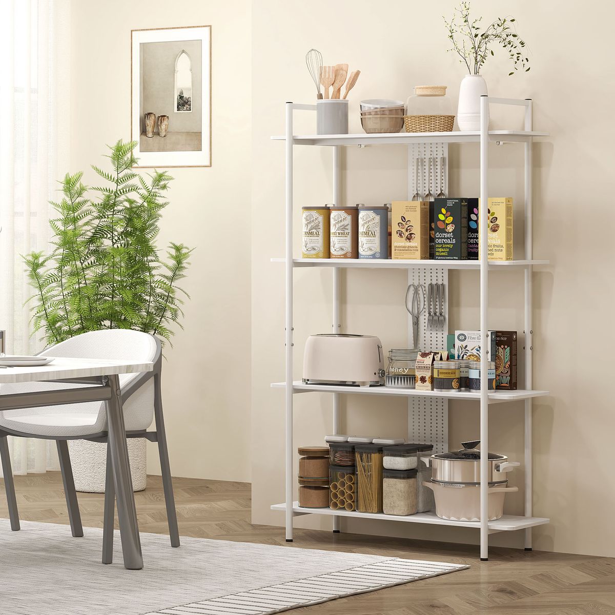 Estanteria-Ornalux-Homcom-4-niveles-blanco-1605x100x35-cm