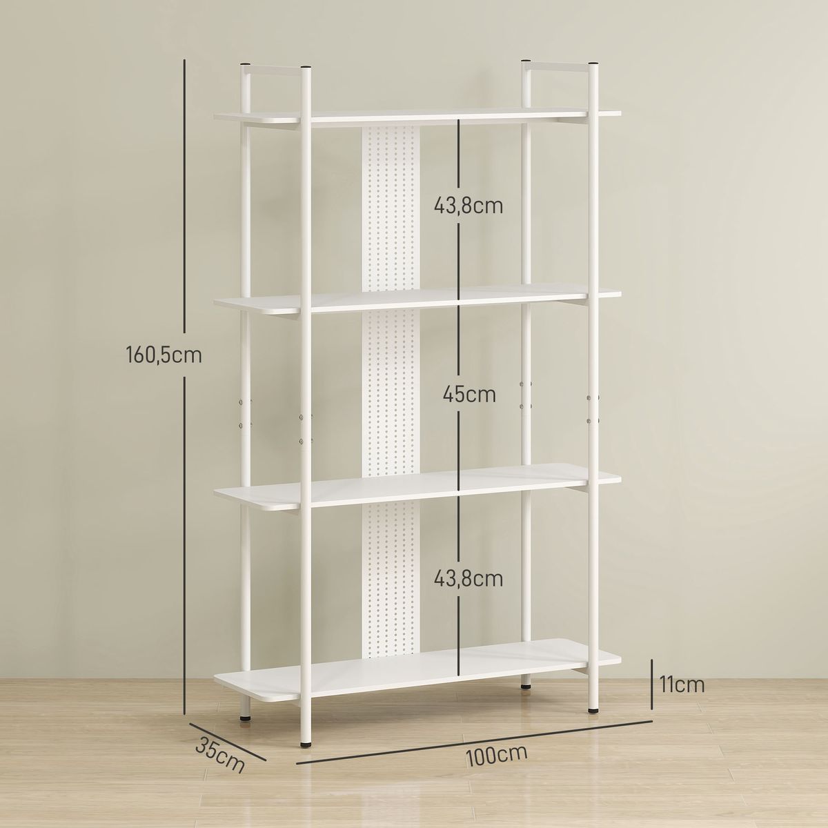 Estanteria-Ornalux-Homcom-4-niveles-blanco-1605x100x35-cm