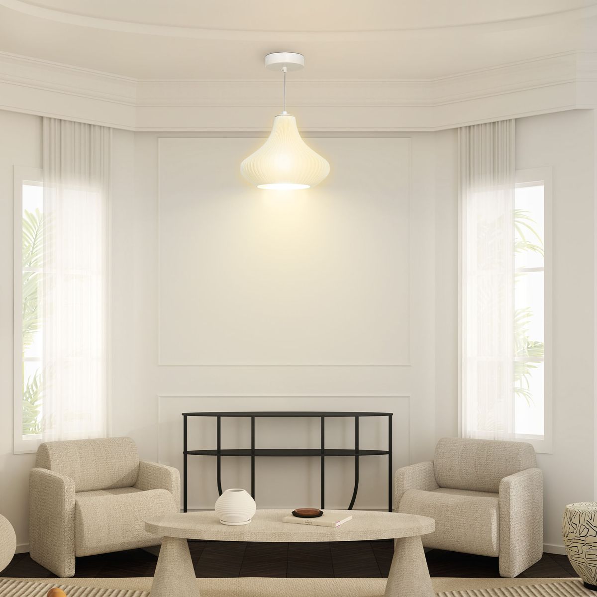 Lampara-de-techo-Luzentra-Homcom-25W-colgante-blanco-Ø22x18-cm