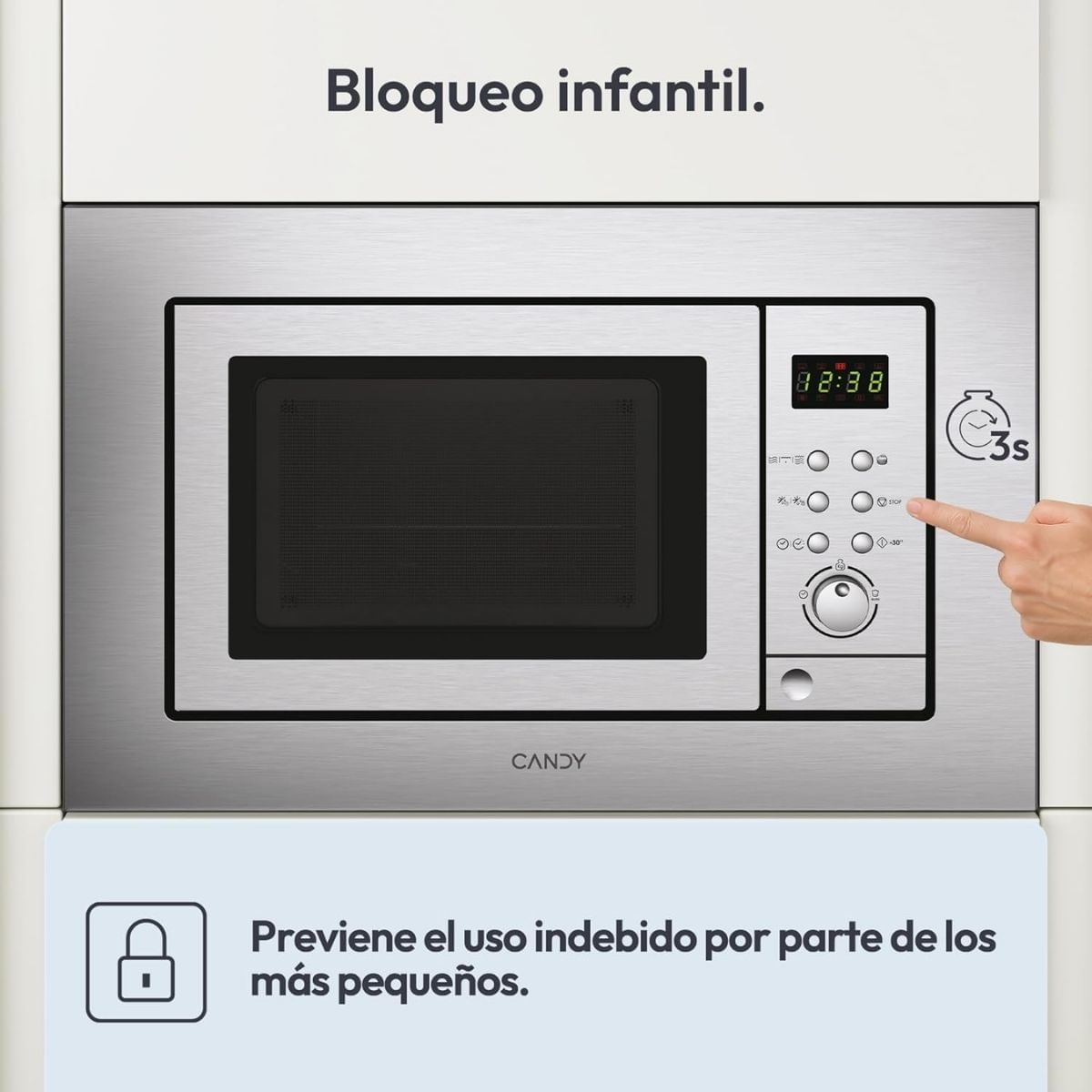 Microondas-encastrable-Candy-CMGI201EX-1000W-20L-con-grill-inox-control
