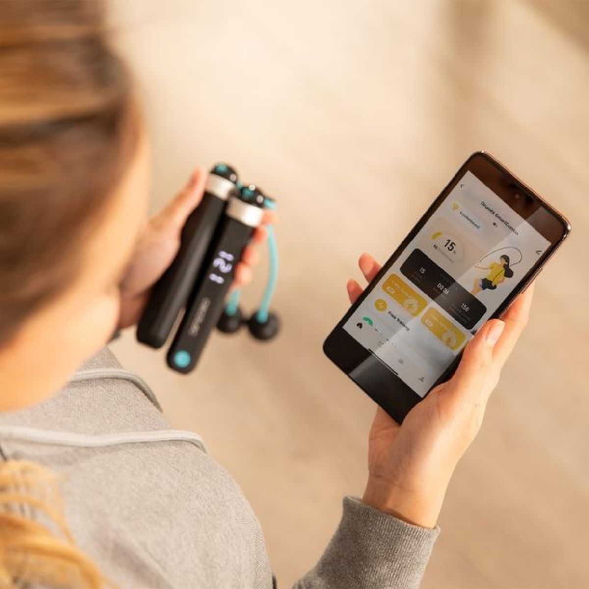 Comba-inteligente-Cecotec-Drumfit-SmartComba-3000-Connected-pantalla-LED-con-App-30-cm-app