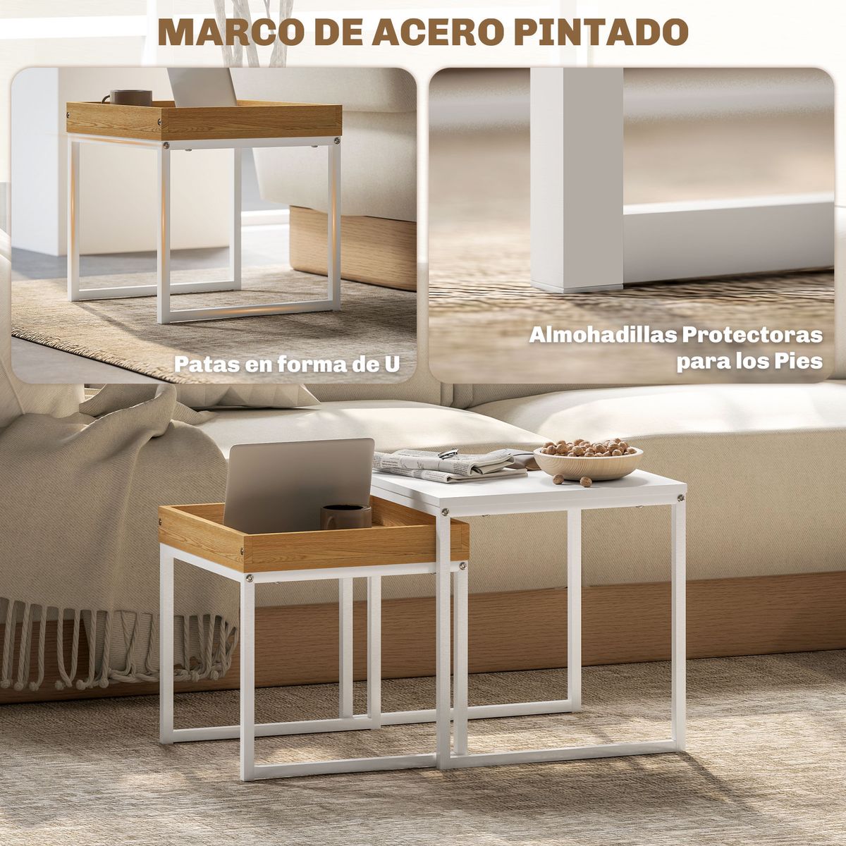 Set-de-2-mesas-nido-Cassy-Homcom-blanco-natural-45x45x45-cm
