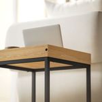 Set-de-2-mesas-nido-Cassy-Homcom-negro-natural-detalle