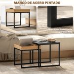 Set-de-2-mesas-nido-Cassy-Homcom-negro-natural