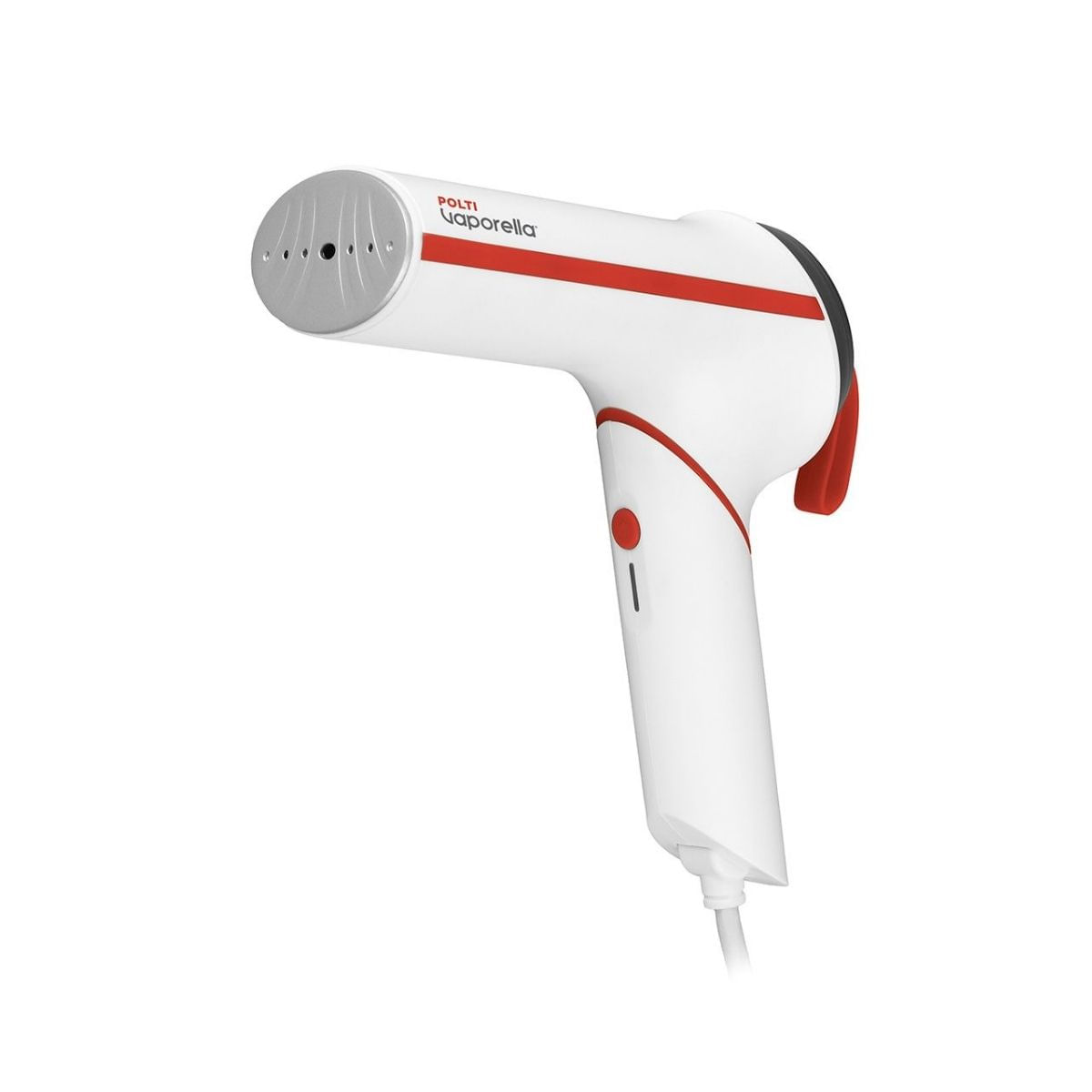 Plancha-vertical-Polti-Styler-GSM50R-800W-diseño-plegable-blanco-rojo-fondo-blanco