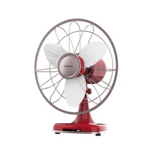 Ventilador de sobremesa Cecotec EnergySilence 1090 RetroDesk Design 40W 3 velocidades orientable rojo Ø30 cm