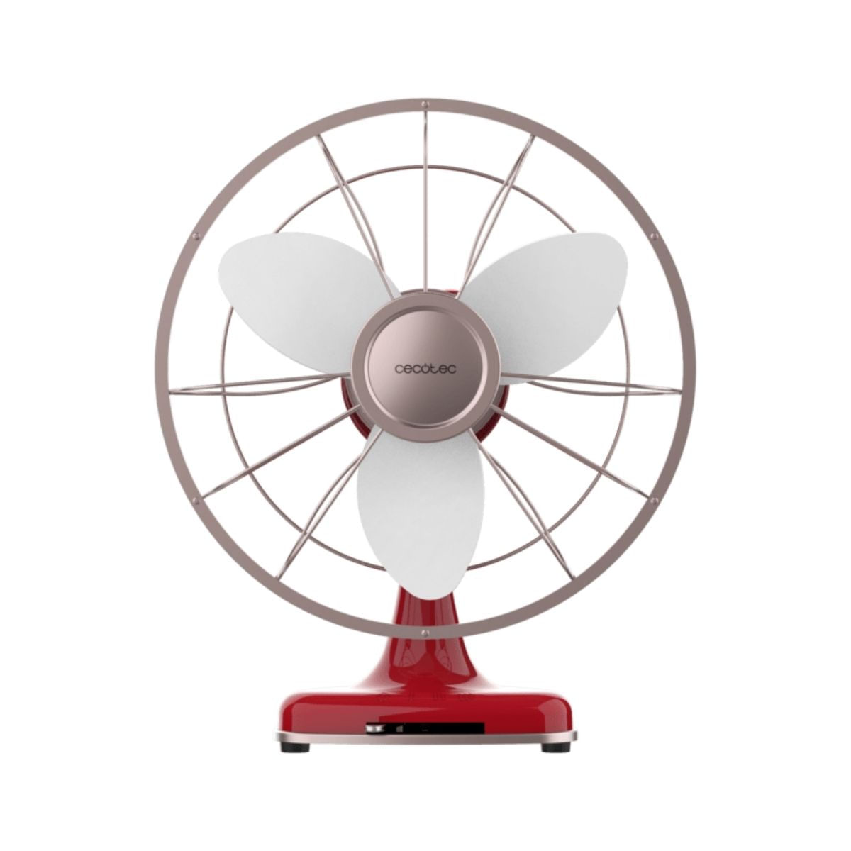 Ventilador-de-sobremesa-Cecotec-EnergySilence-1090-RetroDesk-Design-40W-3-velocidades-orientable-rojo-Ø30-cm-frontal