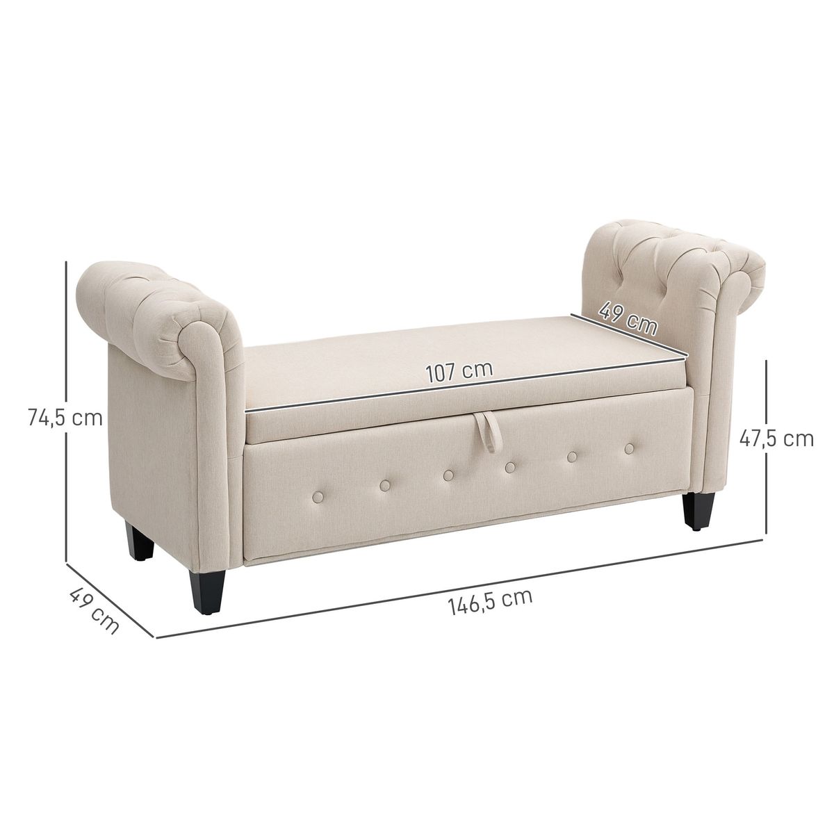 Banco-de-almacenaje-Velmara-Homcom-con-reposabrazos-beige-745x1465x49-cm