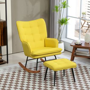 Mecedora Trampolín Homcom con reposapiés 90x64x89 cm