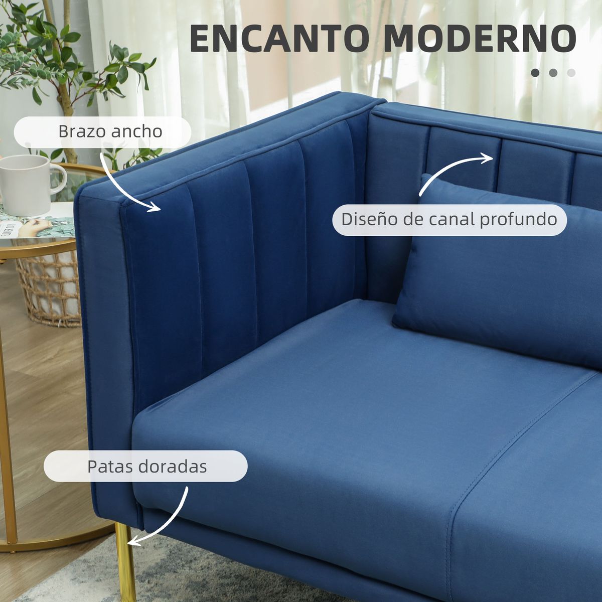 Sofa-Tiramisu-Homcom-con-cojines