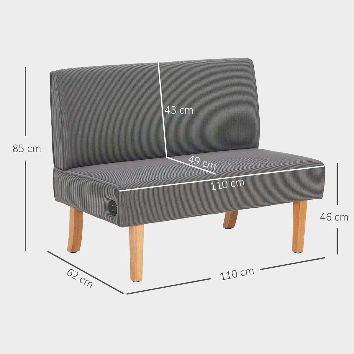 Sofa-Ambar-Homcom-medidas