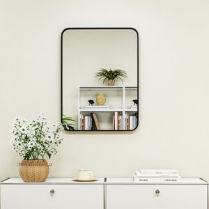 Espejo de baño Vértix Homcom enmarcado negro 80x60 cm